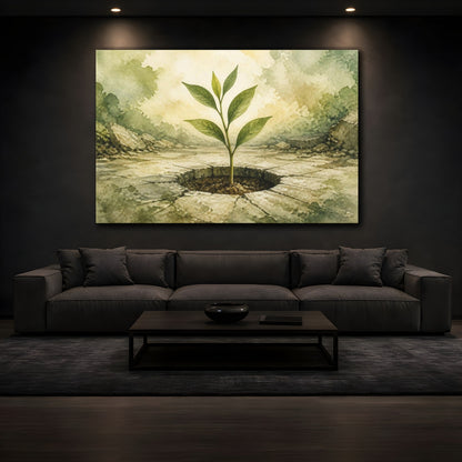 Mockup 3. Motivation Sapling Growth shown as canvas print