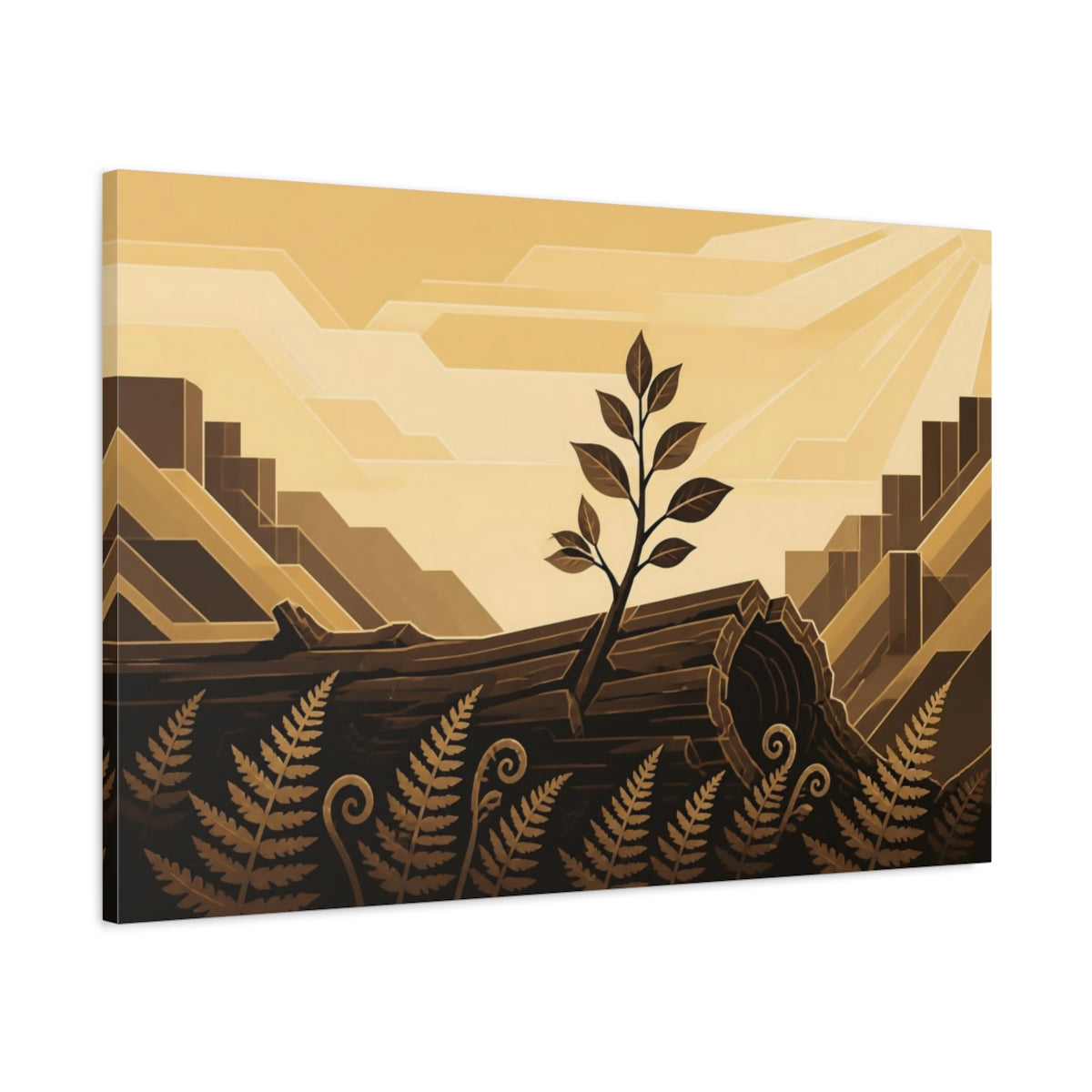 Main Mockup. Motivation Sapling Rising shown as canvas print