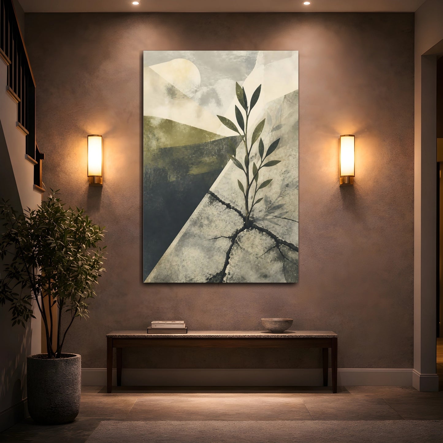 Mockup 2. Motivation Sapling Rising shown as canvas print