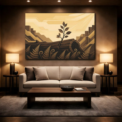 Mockup 2. Motivation Sapling Rising shown as canvas print