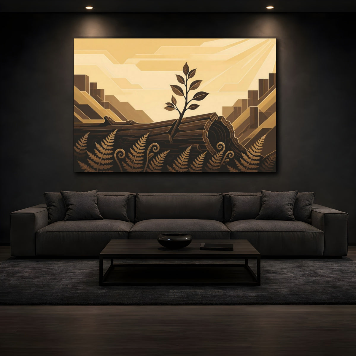 Mockup 3. Motivation Sapling Rising shown as canvas print