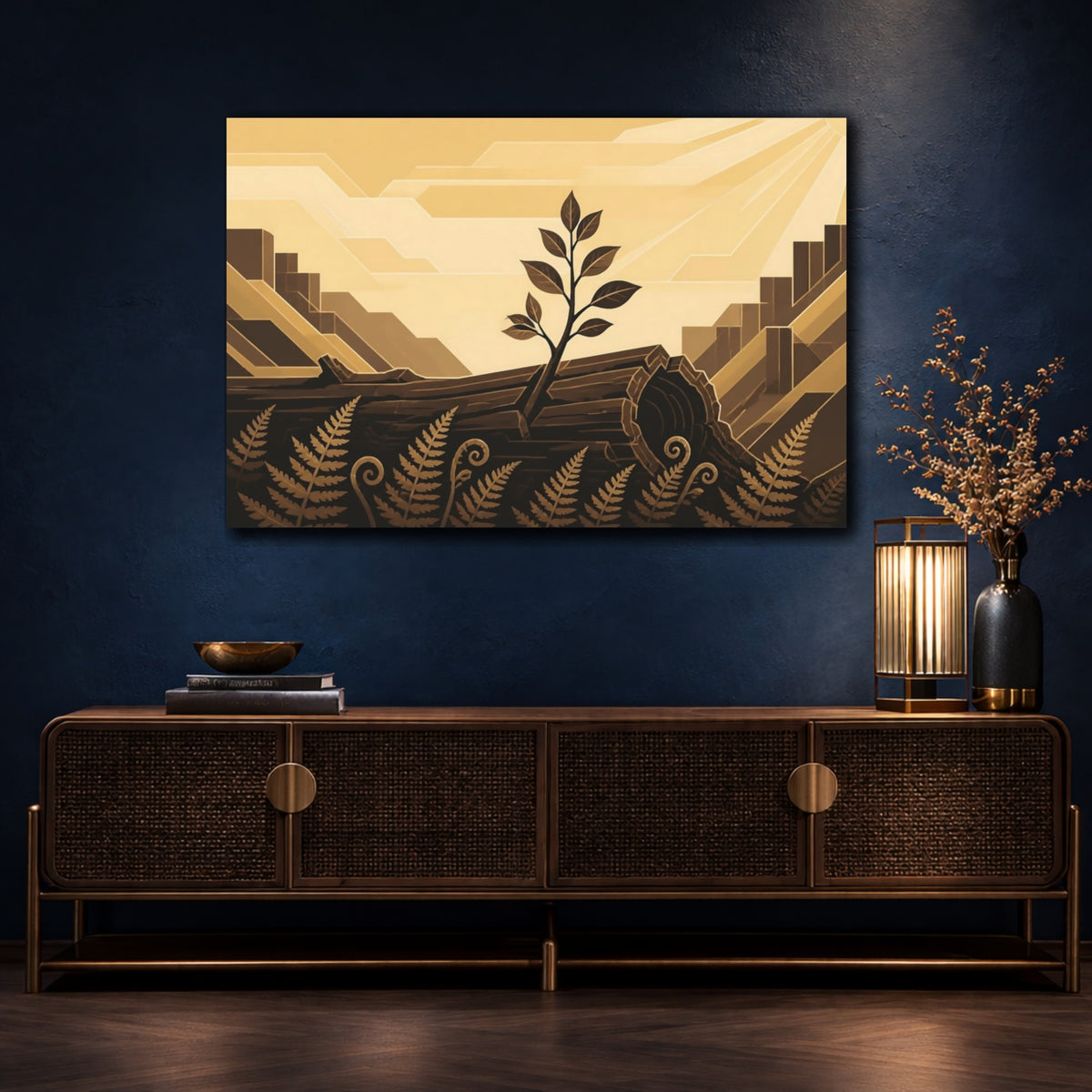 Mockup 4. Motivation Sapling Rising shown as canvas print
