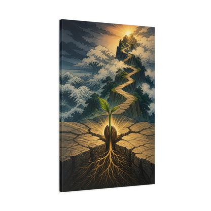 Main Mockup. Motivation Seedling Path shown as canvas print