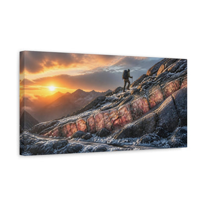 Side Mockup 3. Motivation Sunrise Hiker shown as canvas print