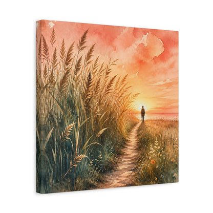 Side Mockup 6. Motivation Sunset Walk shown as canvas print