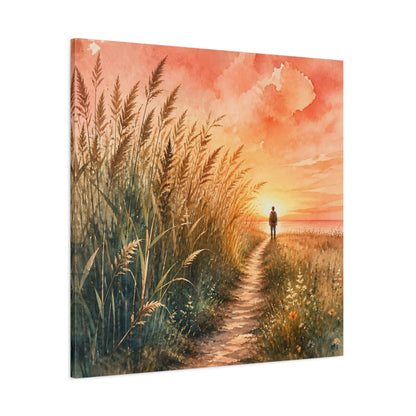 Side Mockup 1. Motivation Sunset Walk shown as canvas print