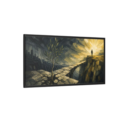 Side Mockup 5. Motivation: Young Tree shown as framed canvas print