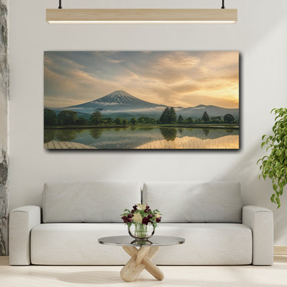 Mockup 2. Mount Fuji Golden Reflection shown as canvas print