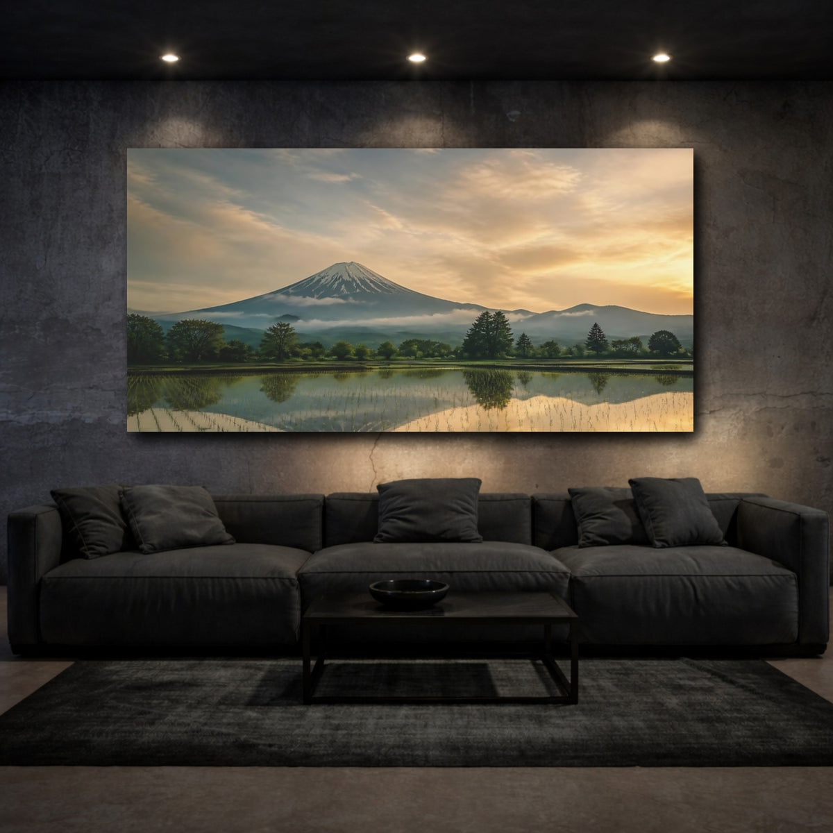 Mockup 3. Mount Fuji Golden Reflection shown as canvas print