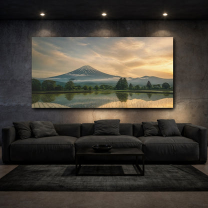 Mockup 3. Mount Fuji Golden Reflection shown as canvas print