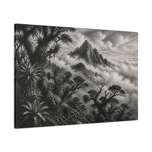 Main Mockup. Mountain Peak Landscape shown as canvas print