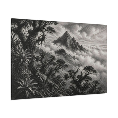 Side Mockup 1. Mountain Peak Landscape shown as canvas print
