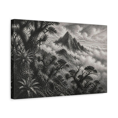 Side Mockup 4. Mountain Peak Landscape shown as canvas print