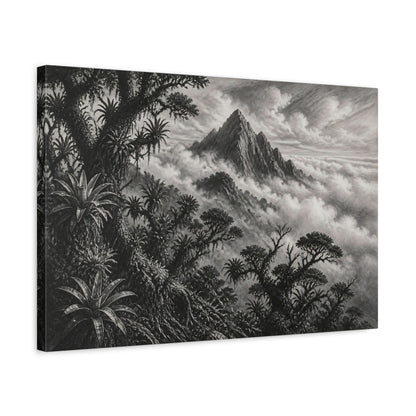 Side Mockup 3. Mountain Peak Landscape shown as canvas print