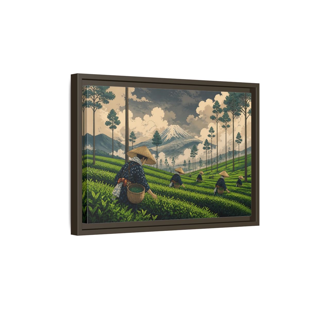 Side Mockup 5. Mountain Tea Harvest shown as framed canvas print
