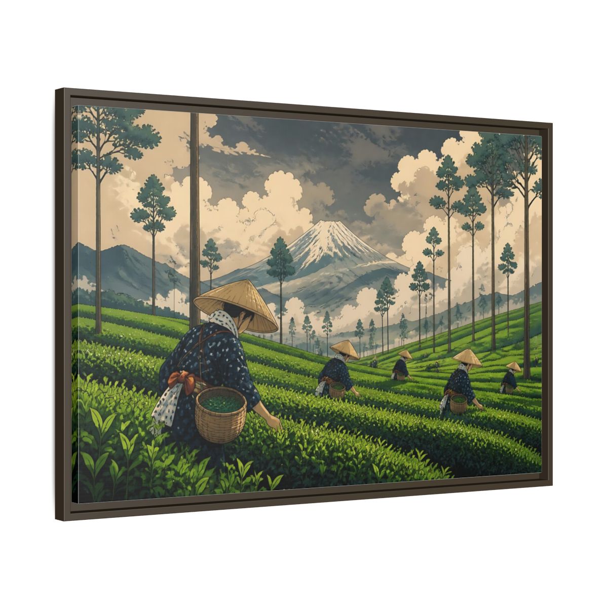 Main Mockup. Mountain Tea Harvest shown as framed canvas print