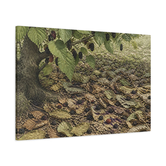 Main Mockup. Mulberries Beneath Garden Tree shown as canvas print