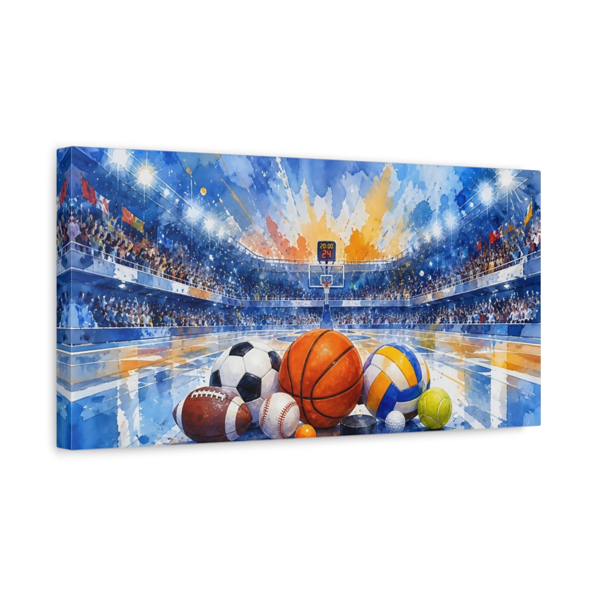 Side Mockup 3. Multi-Sport Arena shown as canvas print