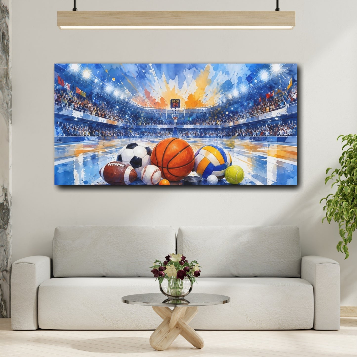Mockup 2. Multi-Sport Arena shown as canvas print