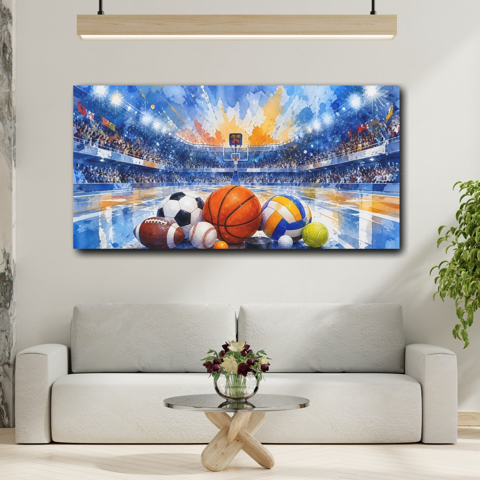 Mockup 2. Multi-Sport Arena shown as canvas print