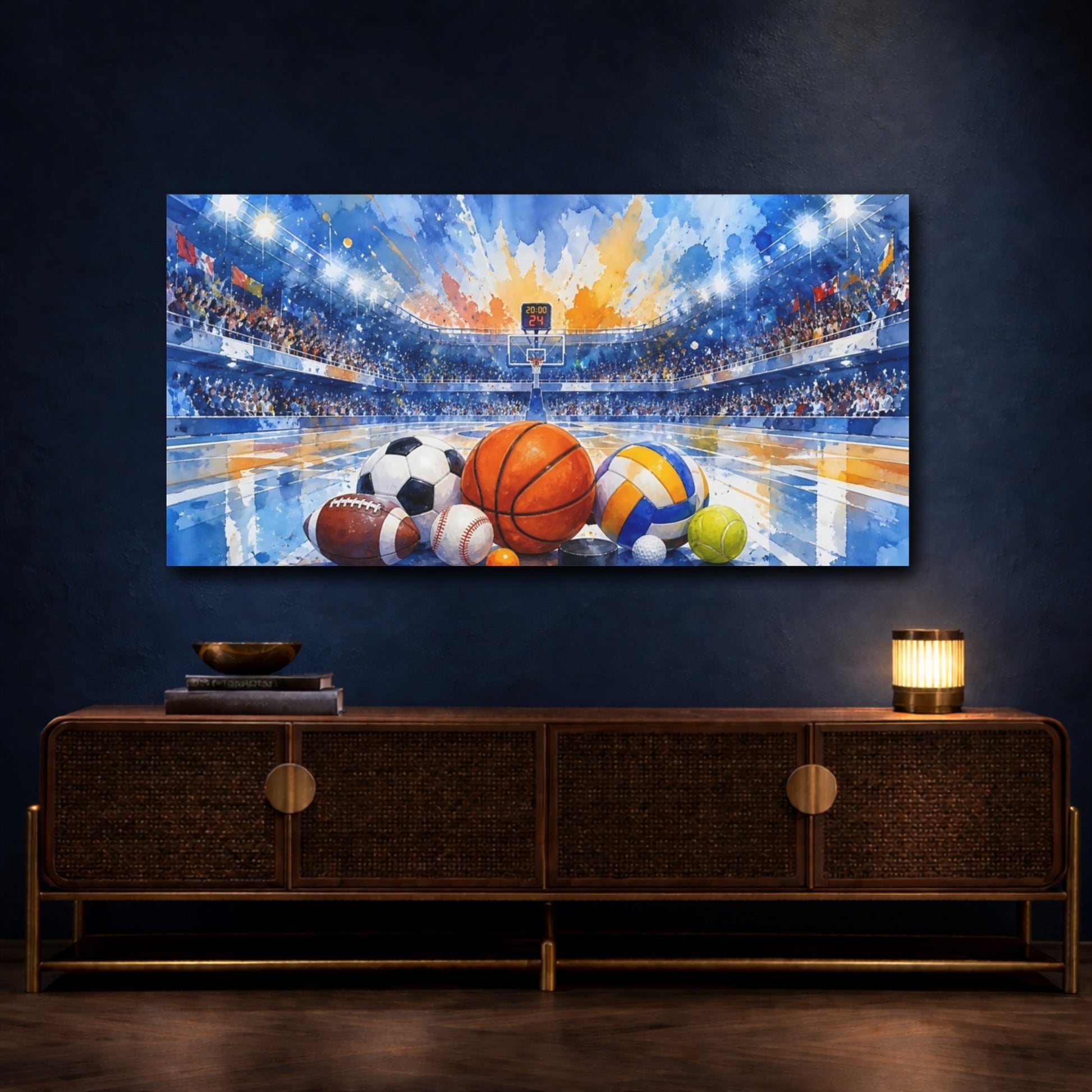 Mockup 4. Multi-Sport Arena shown as canvas print