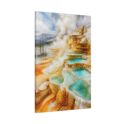 Main Mockup. Natural Hot Springs Terraces shown as canvas print