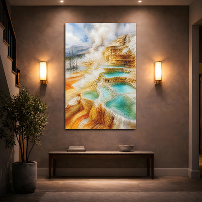 Mockup 2. Natural Hot Springs Terraces shown as canvas print