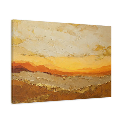 Side Mockup 2. Nature Abstract Landscape Orange Gold Abstract shown as stretched canvas wall art