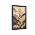 Side Mockup 6. Nature Abstract Mountains Gold Grey Abstract shown as stretched canvas wall art
