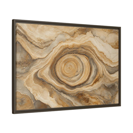 Main Mockup. Nature Agate Slice Brown And Beige Agate shown as stretched canvas wall art