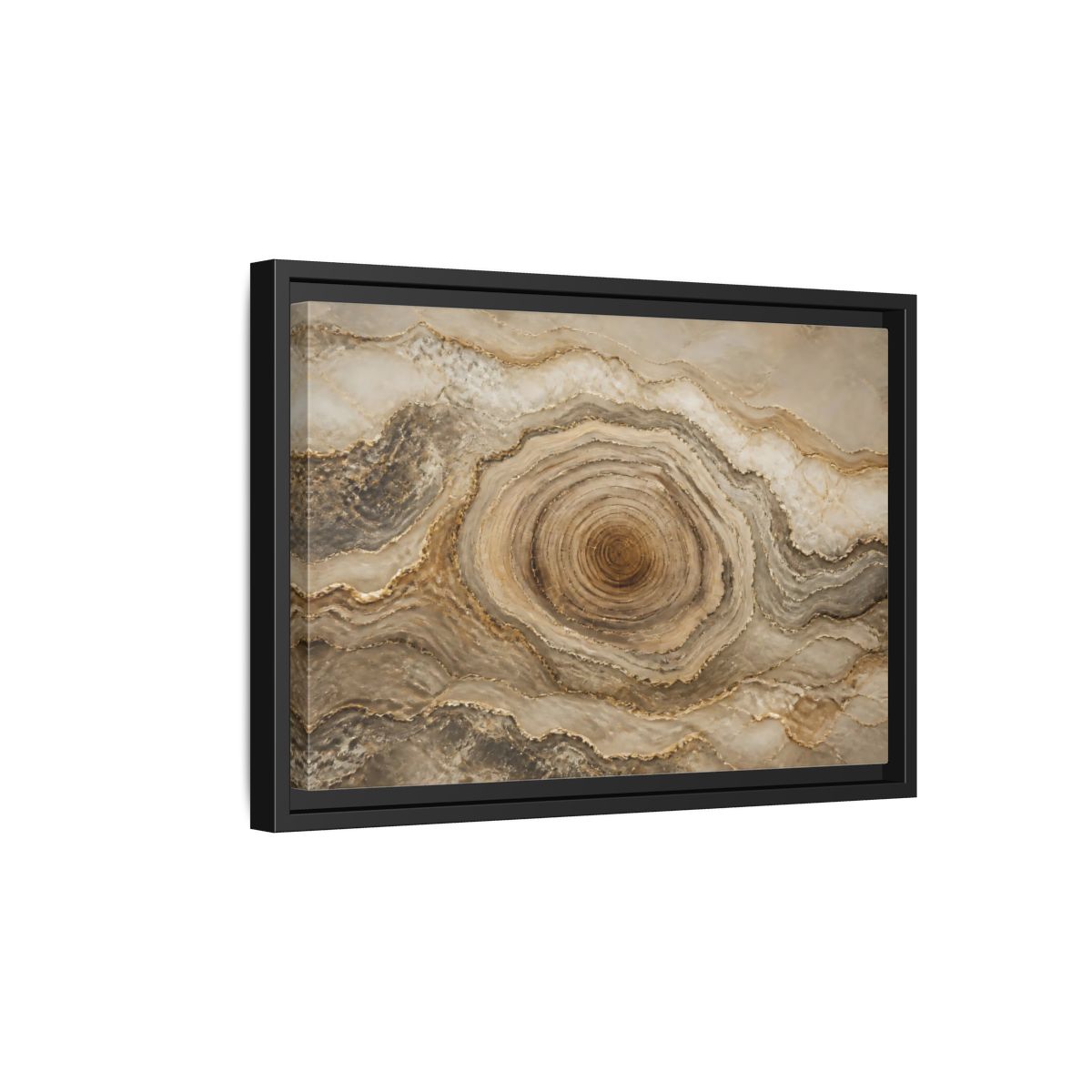 Side Mockup 6. Nature Agate Stone Brown And Gold shown as stretched canvas wall art