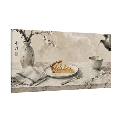 Main Mockup. Nature Almond Tart Brown Cream shown as canvas print