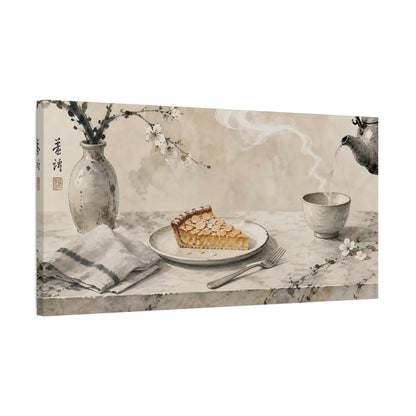 Side Mockup 1. Nature Almond Tart Brown Cream shown as canvas print