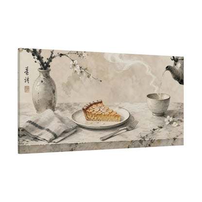 Side Mockup 2. Nature Almond Tart Brown Cream shown as canvas print