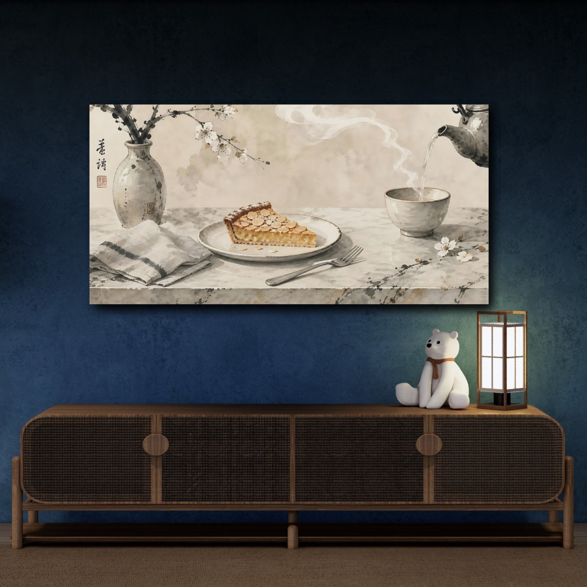 Mockup 4. Nature Almond Tart Brown Cream shown as canvas print