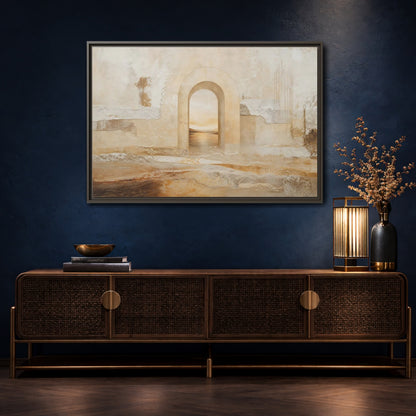 Mockup 4. Nature Archway Landscape Neutral Archway shown as stretched canvas wall art