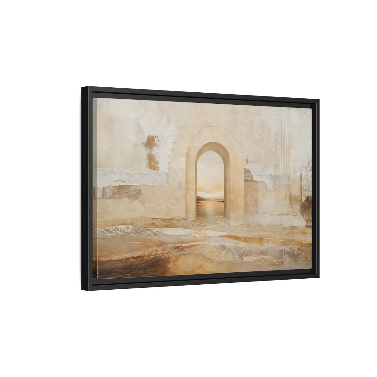 Side Mockup 3. Nature Archway Landscape Neutral Archway shown as stretched canvas wall art