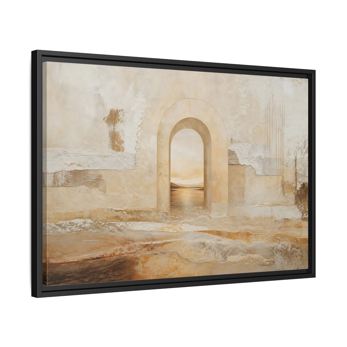 Side Mockup 14. Nature Archway Landscape Neutral Archway shown as stretched canvas wall art