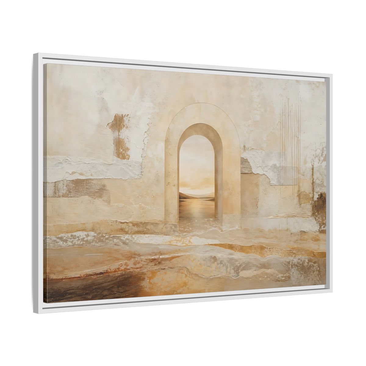 Side Mockup 9. Nature Archway Landscape Neutral Archway shown as stretched canvas wall art