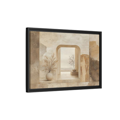 Side Mockup 3. Nature Archway Vista Neutral Earth Tones shown as stretched canvas wall art