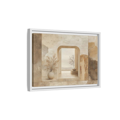 Side Mockup 4. Nature Archway Vista Neutral Earth Tones shown as stretched canvas wall art