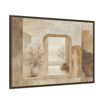Side Mockup 8. Nature Archway Vista Neutral Earth Tones shown as stretched canvas wall art