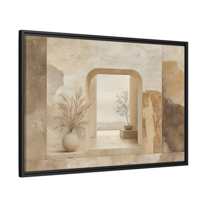 Side Mockup 13. Nature Archway Vista Neutral Earth Tones shown as stretched canvas wall art
