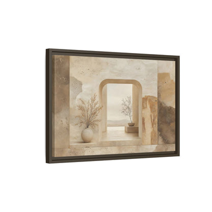 Side Mockup 2. Nature Archway Vista Neutral Earth Tones shown as stretched canvas wall art