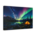 Side Mockup 4. Nature Aurora Borealis Aurora Night Sky shown as stretched canvas wall art