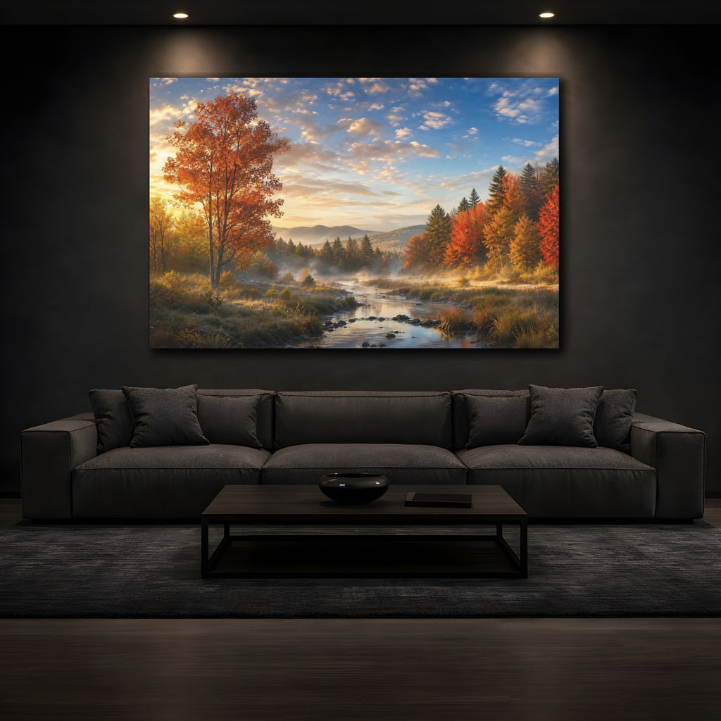 Mockup 3. Nature Autumn Landscape Autumn Landscape shown as stretched canvas wall art