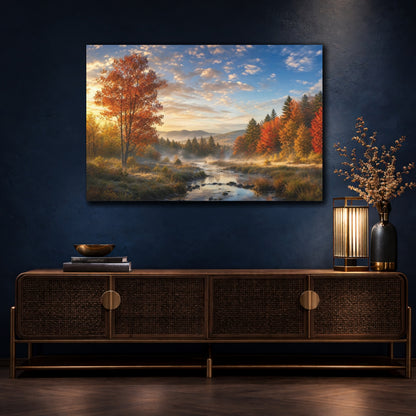 Mockup 4. Nature Autumn Landscape Autumn Landscape shown as stretched canvas wall art
