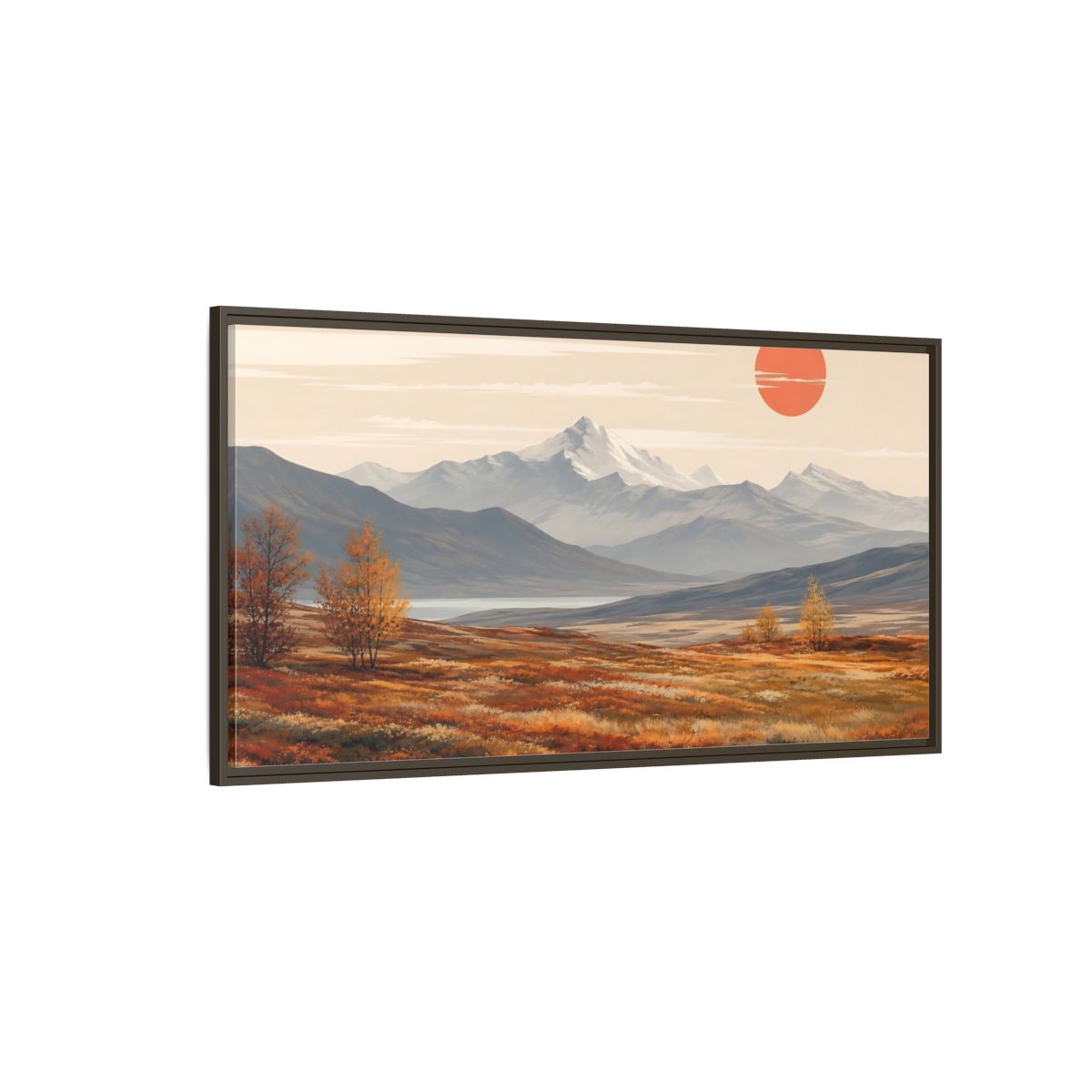 Side Mockup 4. Nature Autumn Landscape Autumn Mountain Landscape shown as stretched canvas wall art