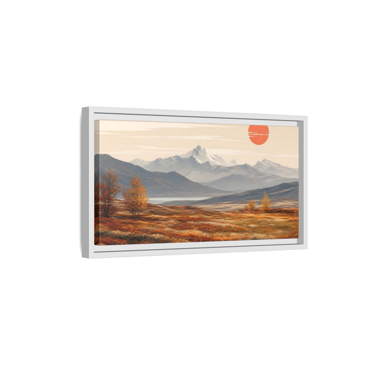 Side Mockup 6. Nature Autumn Landscape Autumn Mountain Landscape shown as stretched canvas wall art
