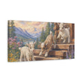 Side Mockup 3. Nature Baby Goats Mountain Goats shown as stretched canvas wall art